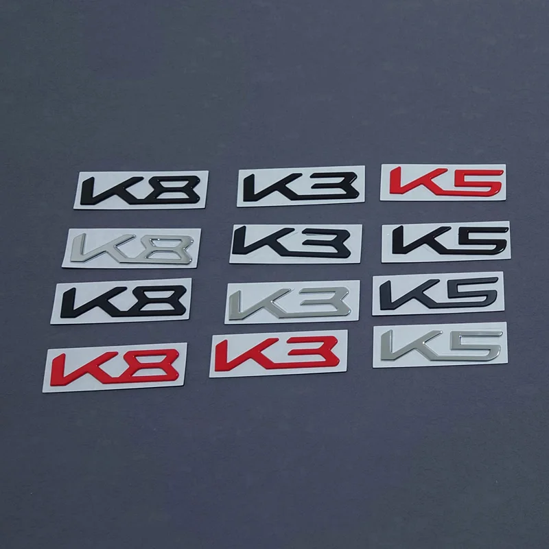 Car styling Metal Car Trunk Letters Decals Sticker For Kia New K3 K5 K8 Badge Emblem Stickers black red