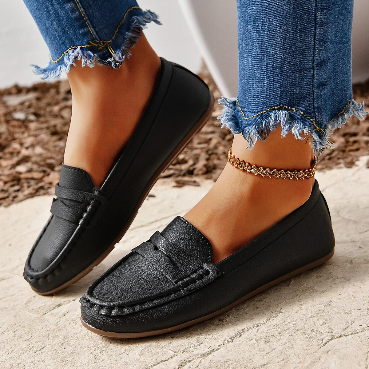 Shoes Woman Trend Flats Shallow Loafers Women Walking Casual Shoes Designer Summer Comfort Soft Sole Shoes Zapatillas De Mujer