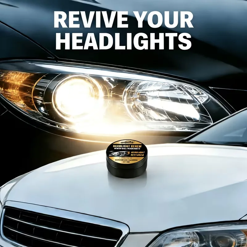Headlight Restorer Polish Eliminate Oxidation Yellowing Remove Scratches Headlight Lens Renew Cleaner with Sponge Pad UV Protect view 3