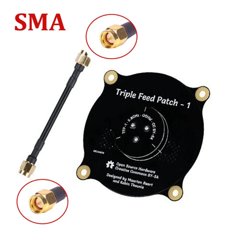 5.8GHz Triple Feed Patch Antenna SMA Directional Circularly Polarized Antenna for FPV Fatshark Goggles RC Drone