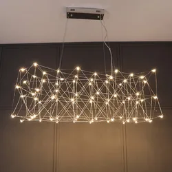 Light Luxury Restaurant Stainless Steel Chandelier Modern High-end Exhibition Hall Living Room Bar Front Desk Cafe Pendant Lamp