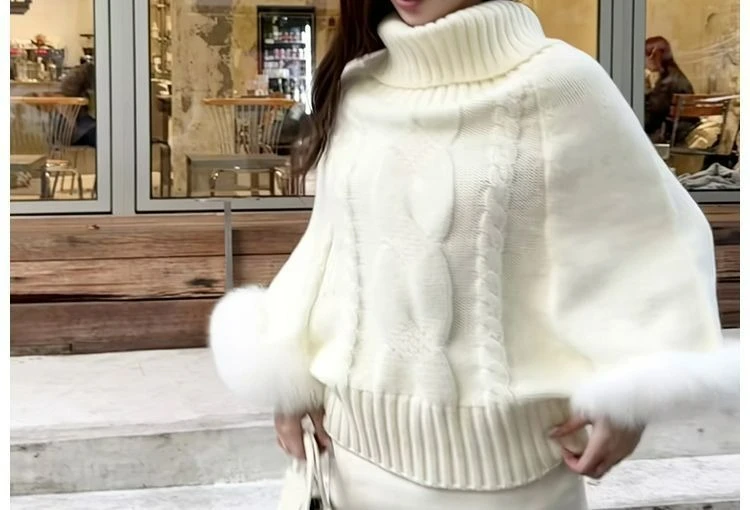 سترة نسائية جديدة لخريف وشتاء 2025 سترة متماسكة فضفاضة على طراز كسول للنساء #4