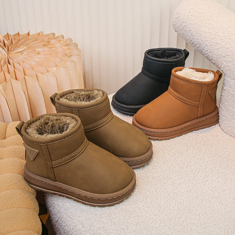 

2025 New Fashion Children Casual Shoes Girls Boys Cotton Snow Boots Warm Kids Boots Boy Winter Cotton Kids Shoes Sneakers