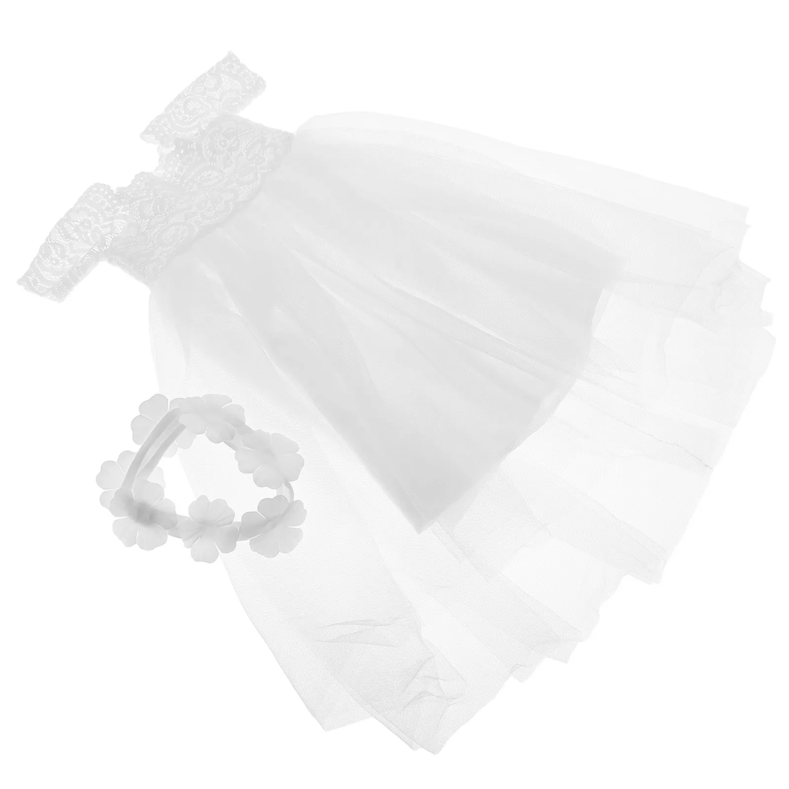 

Chic 18 Inch Bridal Dress Set Elegant Wedding Gown Outfit with Veil Tiara Accessories Princess Style Clothing Gift for Girls