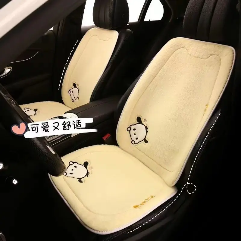 

Sanrio Cartoon Pochacco Car Winter Seat Cushion Kawaii Anime Soft Comfortable Car Universal Chair Cushion Car Accessories Gifts