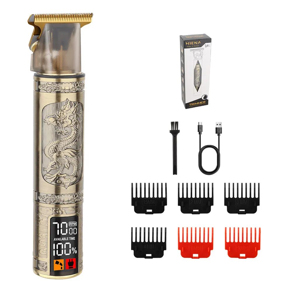 

T9 Hair Clipper Electric Clipper Hairdressing USB Electric Three-speed Speed Adjustment Large-screen Power Display Metal Shaver