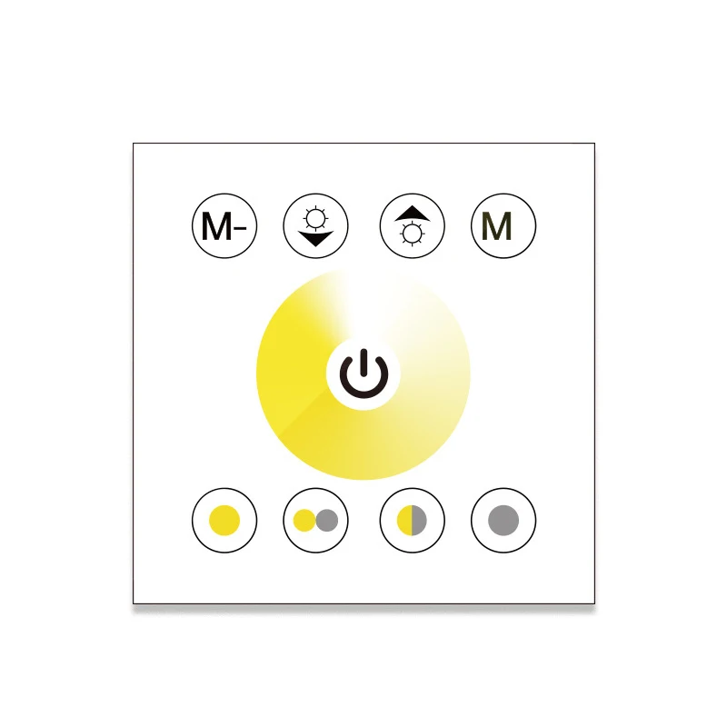 Led Controller CCT Touch Panel Wall Mounted 86*86 Dimmer 2 in 1 Strip SMD 5050 Cold Warm White Tunable Controller12v 24v 4a