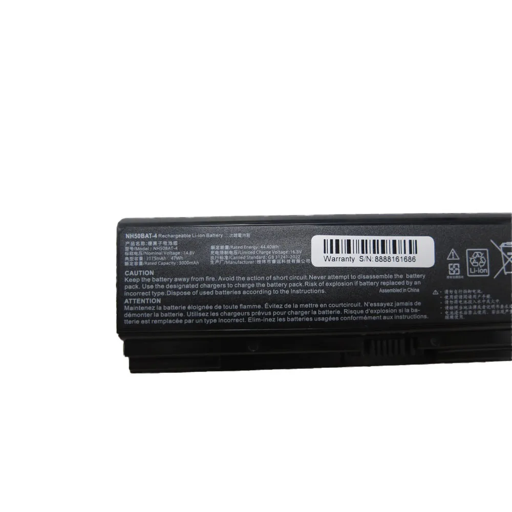 

Laptop Battery For 6-87-NH50S-41C00/41C01/41C02/41D02/42D01 6-87-NH5ES-41D00/42D00/41F00/41H00 New