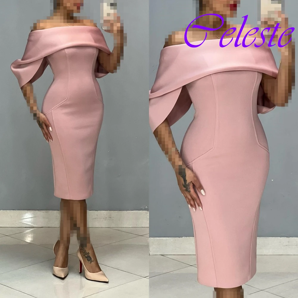 Customized Exquisite Off the Shoulder Evening Dress High Quality Satin Prom Dresses Temperament Homecoming Gowns For Woman