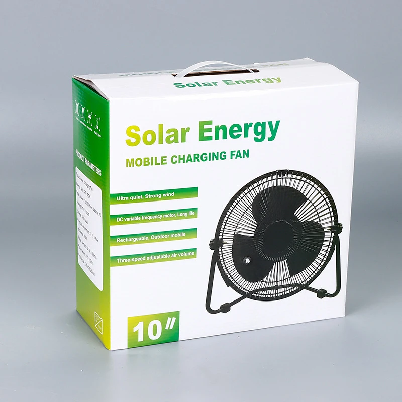 Ventilatore elettrico solare portatile senza fili di grandi dimensioni ventilatore da pavimento con ricarica esterna ventilatore da appoggio per uso