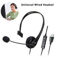 Universal Call Center Headphones 3.5mm Jack USB Connection Wired Business Office Headset With Mic Noise Cancelling for Telephone