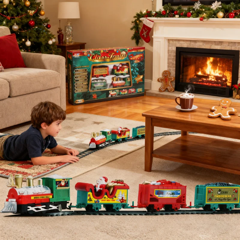 2026 NEW HOT SALES Christmas Train Set Assemble Railway Tracks Toys Decor Gift Toy For Kids Birthday Party Gift Christmas Gifts