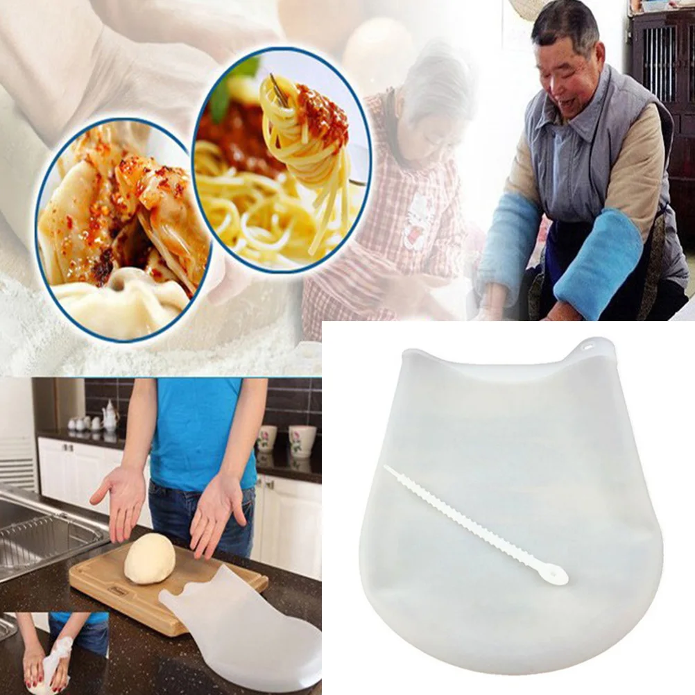 Silicone Kneading Dough Bag Nonstick Reusable Baking Pastry Mixing White Squeezy Dough Bag Ideal for Bread Pizza Pasta Pastry