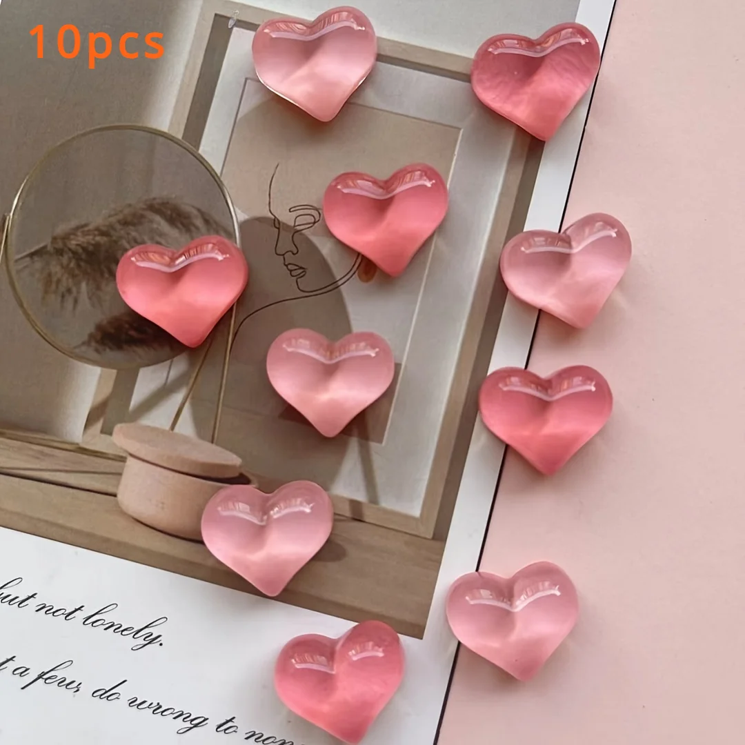 10pcs Cartoon Heart-Shaped Fridge Magnets Set Cute Funny Decorative Refrigerator Magnets Decorative Refrigerator Sticker Magnets