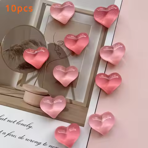 10pcs Cartoon Heart-Shaped Fridge Magnets Set Cute Funny Decorative Refrigerator Magnets Decorative Refrigerator Sticker Magnets
