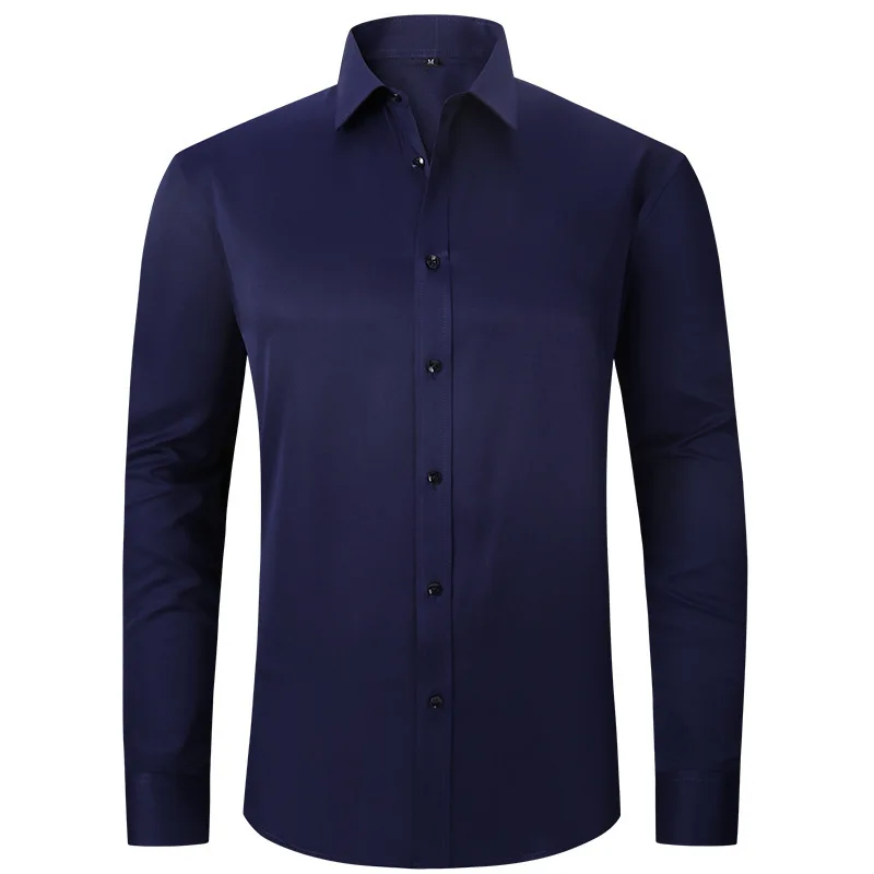 

Hot-Selling Four-Way Stretch Shirt for Men, Wrinkle-Free and Non-Iron Business Solid Color Shirt