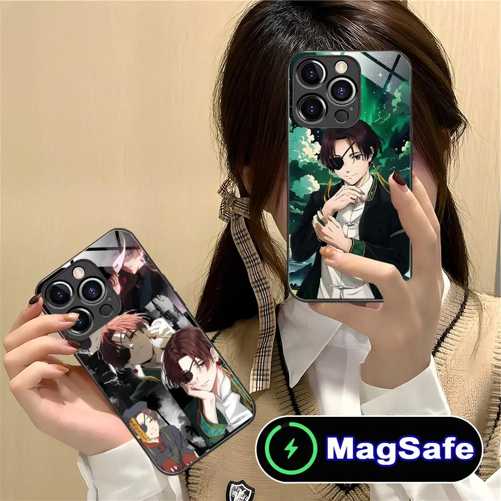 

Чехол для телефона Wind Breaker Hayato Suo для iPhone 17, 16, 15, 14, 13, 12, 11 Pro Max Plus Mini MagSafe, стеклянный цветной чехол, красивый чехол