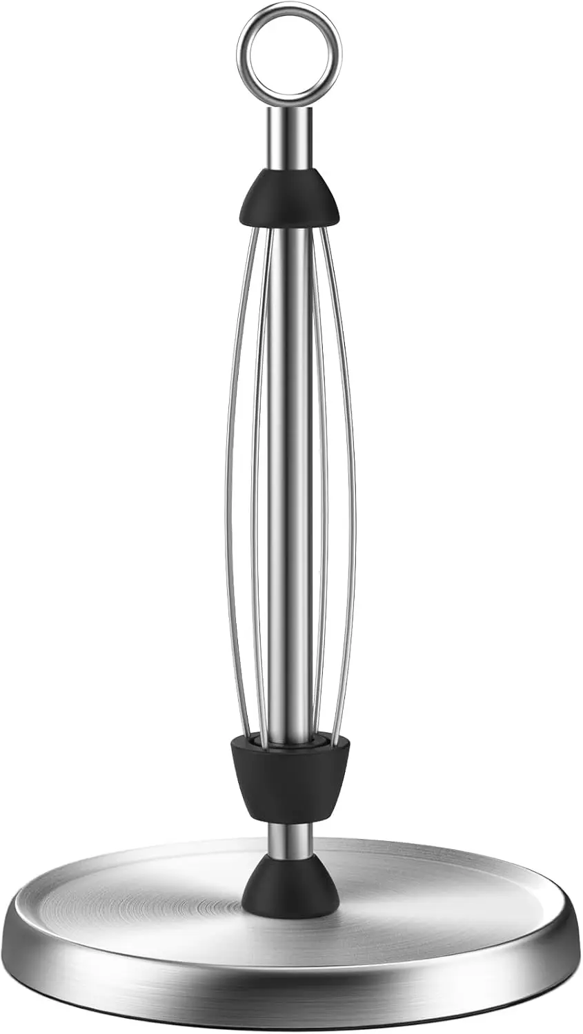 

Stainless Steel Paper Towel Holder with Weighted Base, One-Handed Tear Design for Kitchen and Home Decor