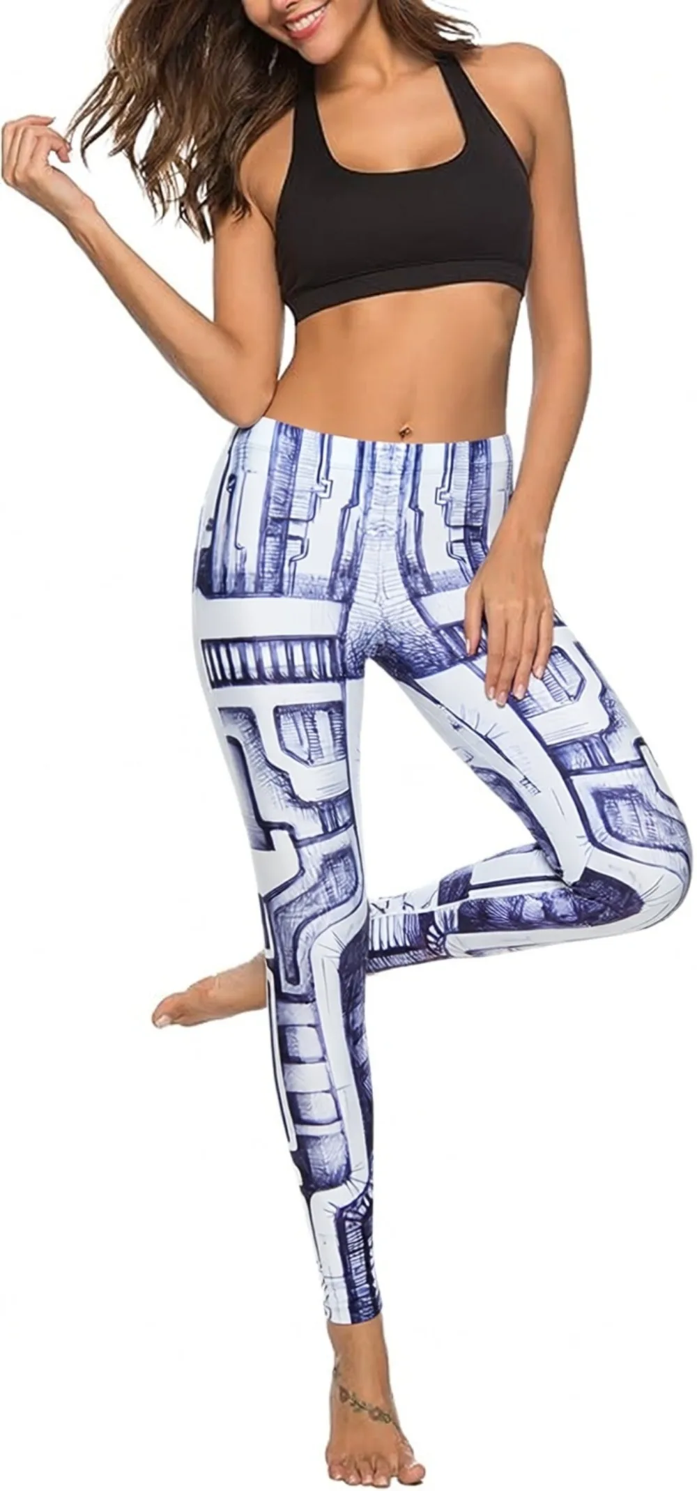 Women's Casual Leggings Sport Gym High Waist Tights Pants Casual Slim Printed Fitness Yoga Raises Butt Girl Leggings