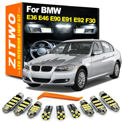 Kit completo de bombillas LED Canbus para puerta de lectura, cúpula Interior, luz de equipaje para BMW Serie 3 E36 E46 E90 E91 E92 E93 F30 F31 1992-2018