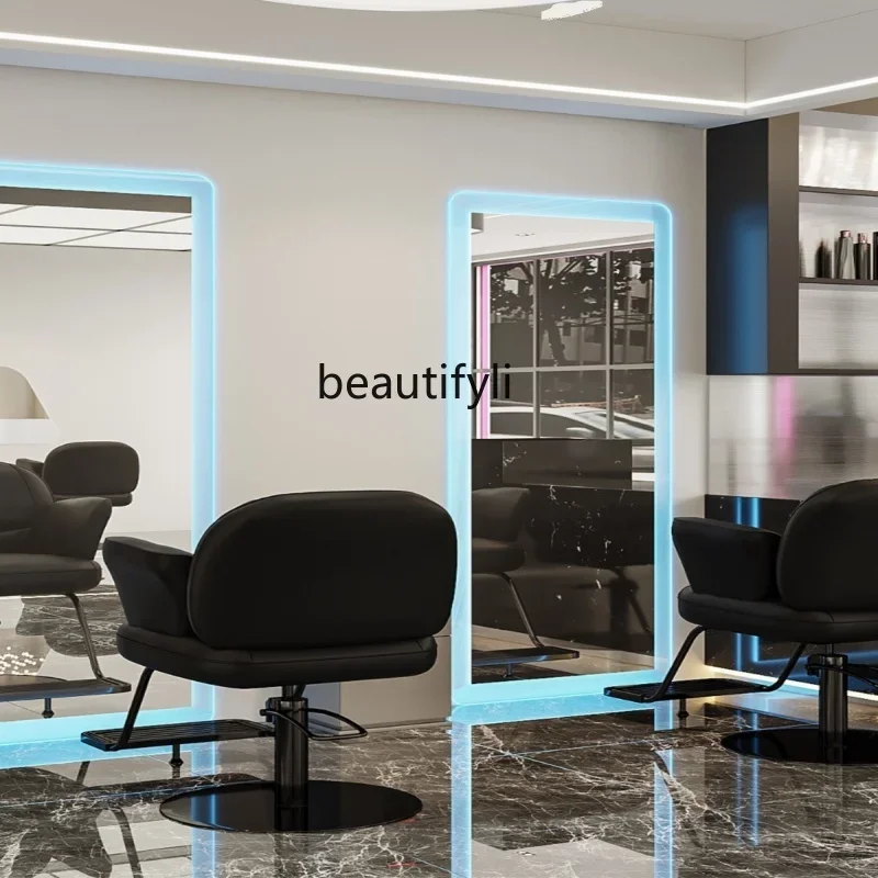 

smt03 Simple barber shop acrylic mirror table special for hair salon trendy hair salon with light single-sided mirror can becust