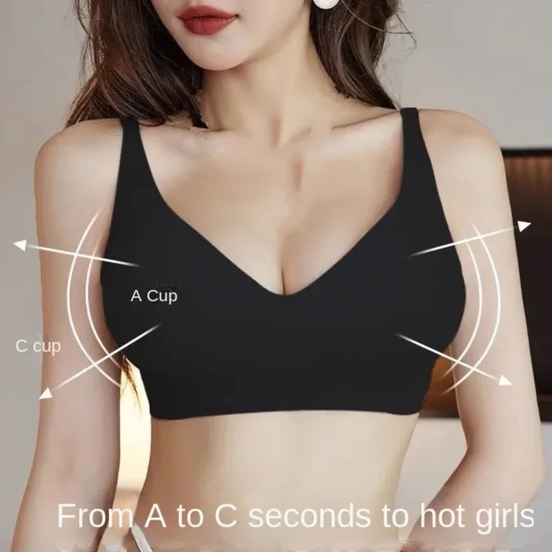 Externally Expanded Underwear for Women with a Thick 8cm Gathered Small Chest, Large Waist, Thin Waist, Anti Sagging, and a Sexy