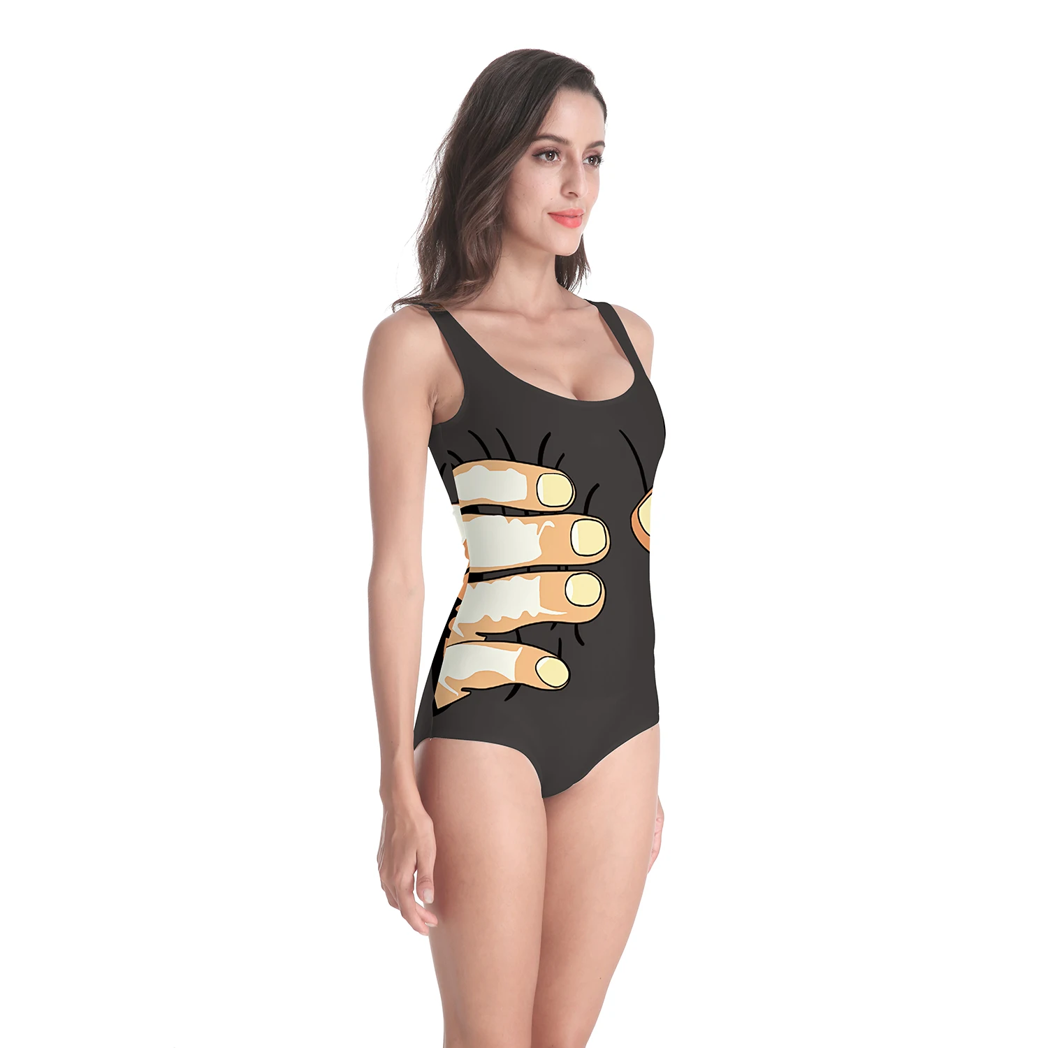 Nadanbao Woman Sexy Bodysuit Swimwear Fashion One Piece Swimsuit Female Summer Sleeveless Cartoon Printing Surfing Beachwear