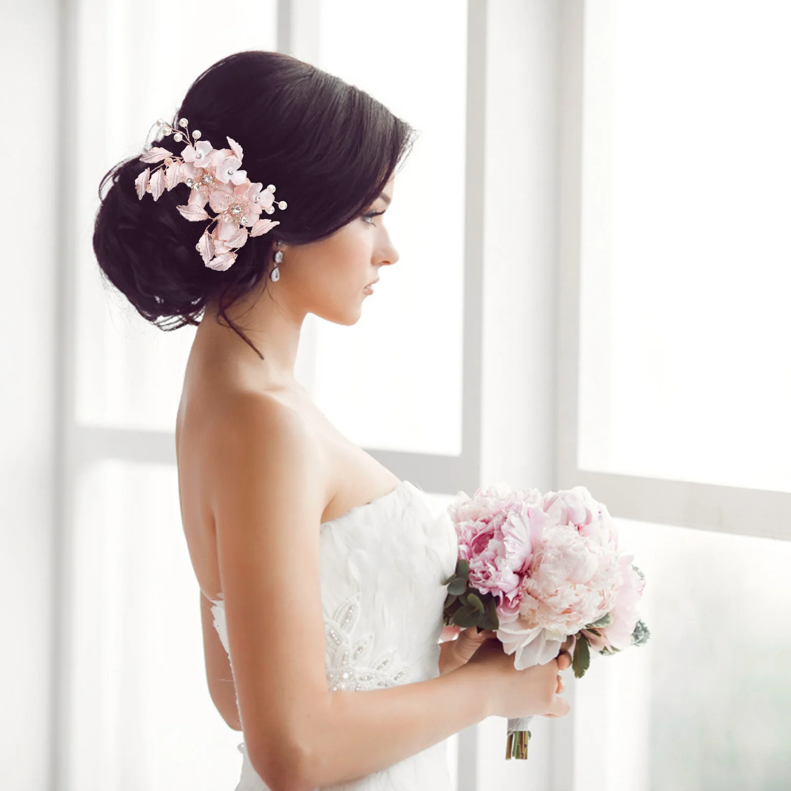 1 قطعة مشط شكل زهرة أنيقة كريستال غطاء الرأس الزفاف للنساء الزفاف أغطية الرأس الزفاف موضة لامعة أغطية الرأس الإكسسوار #1