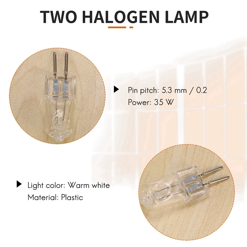 4 220V 35W G5, 3 pin power supply dual halogen bulb warm white