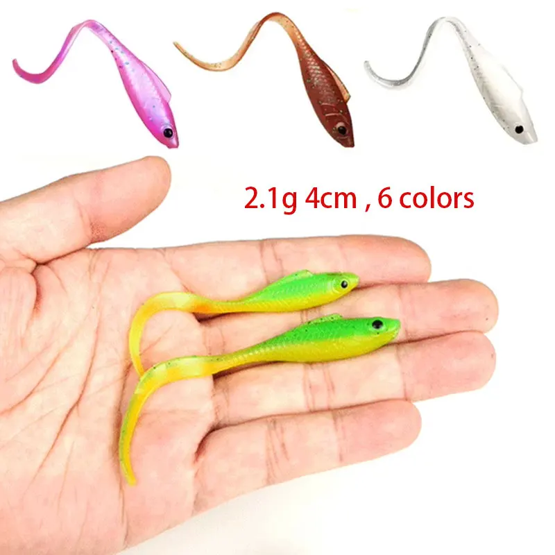 Sinking Soft Bait Low-frequency 2.1g 4cm Wobbler Fishing Lures for Jig Head Perch Tiptoe Mandarin Fish Wild Fishing Trout