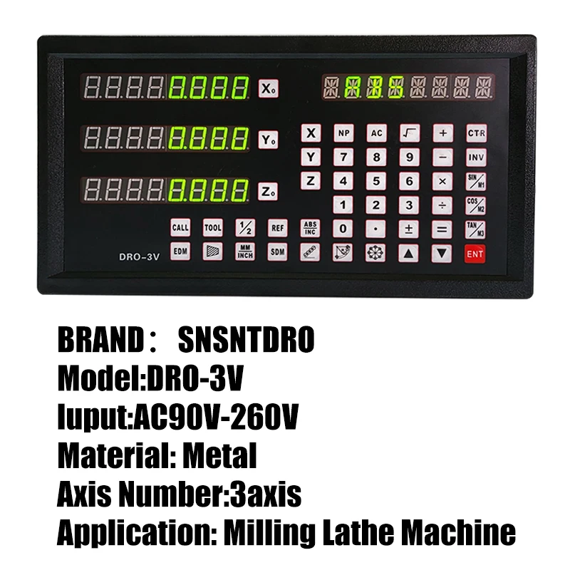 DRO-3V Digital readout Display and 3 Pieces 0-1000mm Linear scales Encoder For Milling machine EDM Boring Machine Grating ruler