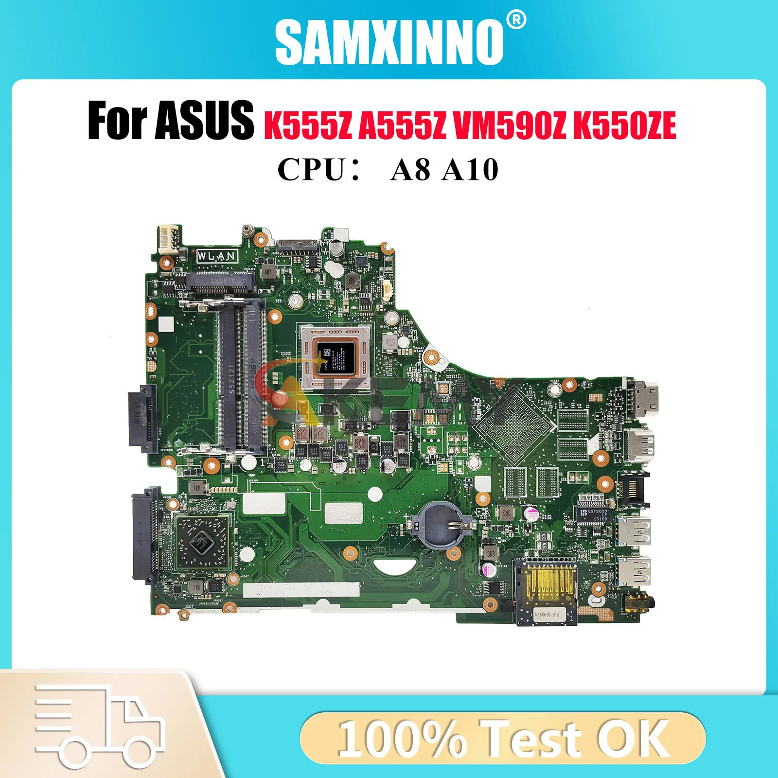 

X550ZA Laptop Motherboard For ASUS VivoBook K550ZE A550ZE X550Z F550ZE X550ZE K555Z A555Z VM590Z Mainboard With A8 A10 CPU stk