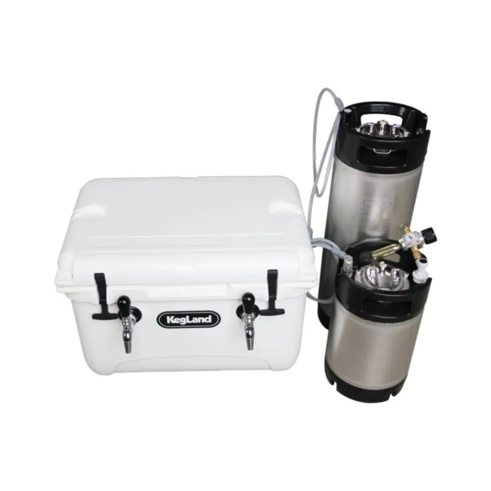 KegLand Double Tap Cooler Jockey/Magic Box - With Aluminium Cold Plate Beer Home Brewing Accessory