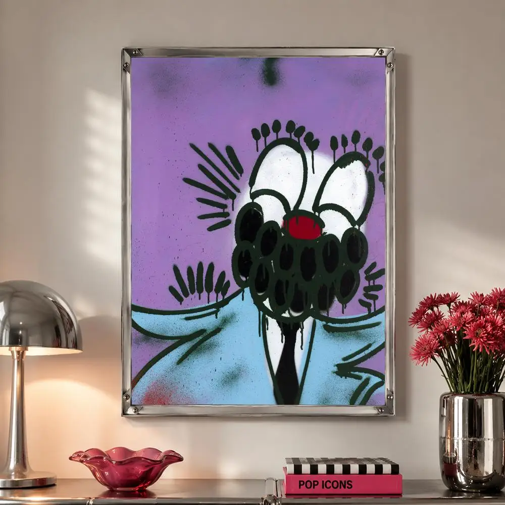 Vintage art O-Olaolu Slawn Art Abstract Poster Self Adhesive Wall Decor Waterproof Removable for Bedroom Living Room bar Gift image 3