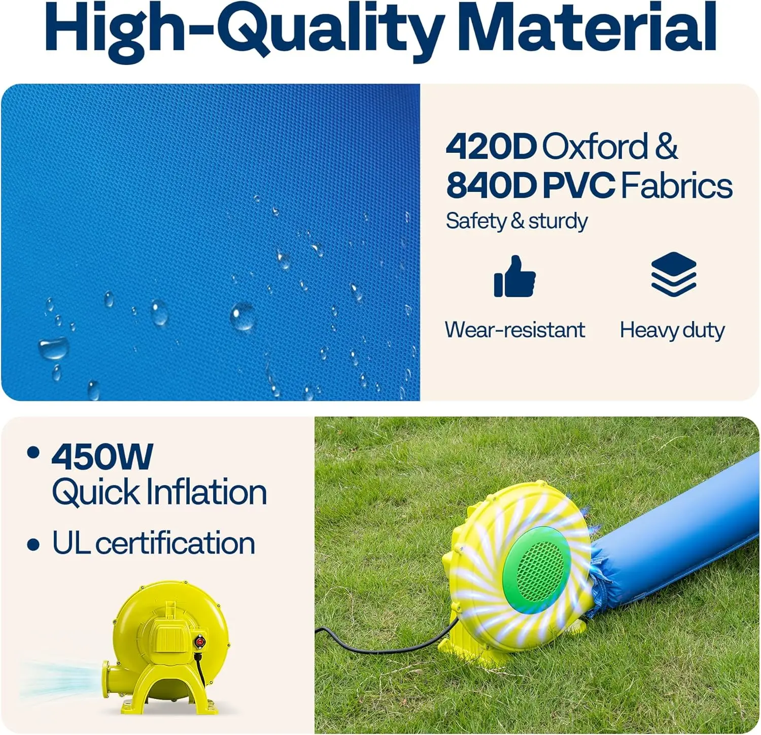 7 in 1 Bounce House for Kids, Fruit Theme Inflatable Bouncy Castle with Slide, 12x12 FT Inflated Bouncer for Outdoor with Blower