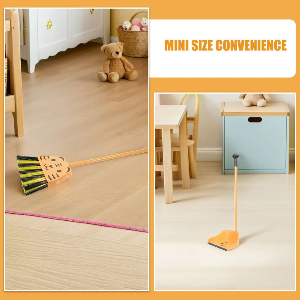 2Pcs Kids Cleaning Set Broom and Dustpan Children Housekeeping Tools Compact Lightweight Design for Small Hands Role Play Chores