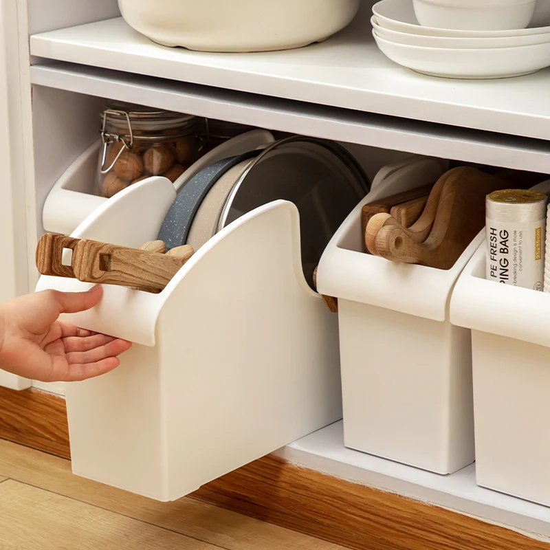 Caixa Organizadora de Panelas para Cozinha, Suporte de Armário Japonês para Panelas e Tampas, Rack de Pia, Rack de Armazename...