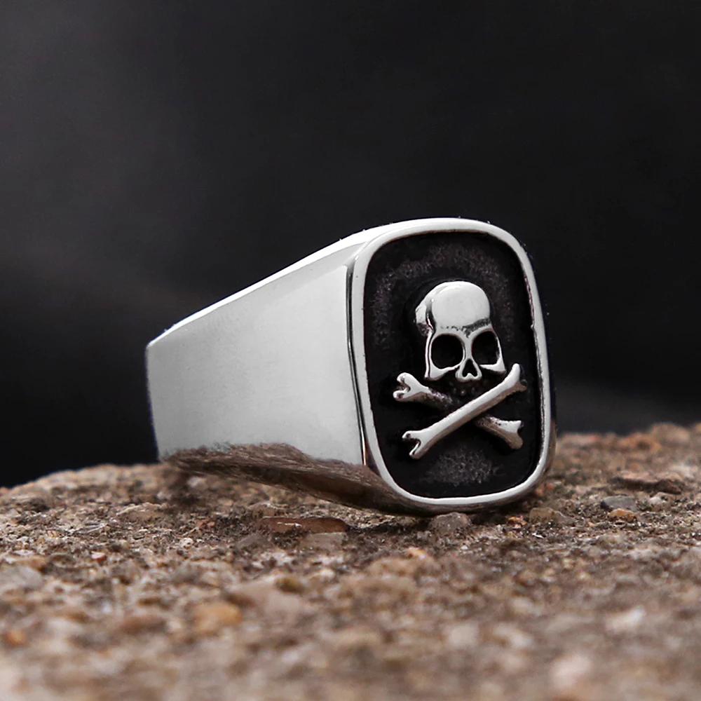 Anillo de calavera de acero inoxidable 316L para hombres y mujeres, anillos de motorista clásicos, joyería de fiesta de alto pulido, regalos de moda, envío directo