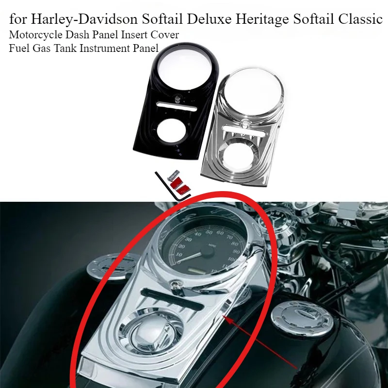 

Motorcycle Dash Panel Insert Cover for Harley Davidson Softail Deluxe Heritage Softail Classic Fuel Gas Tank Instrument Panel