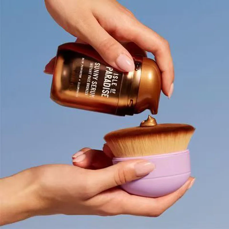 Brocha de maquillaje para base súper eficaz, color morado grande, suave, brillante, para colorete, pelo de fibra suave, fácil de usar, herramienta de brocha de Maquillaje facial
