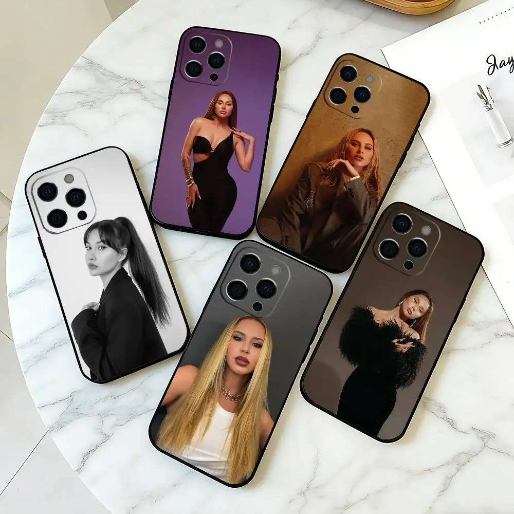 Funda para Teléfono con Diseño de la Diva del Pop Rusa A-Anna Asti para iPhone 17, 16, 15, 14, 13, 12, 11 Plus, Pro Max y Otros Modelos, Cubierta Negra Suave