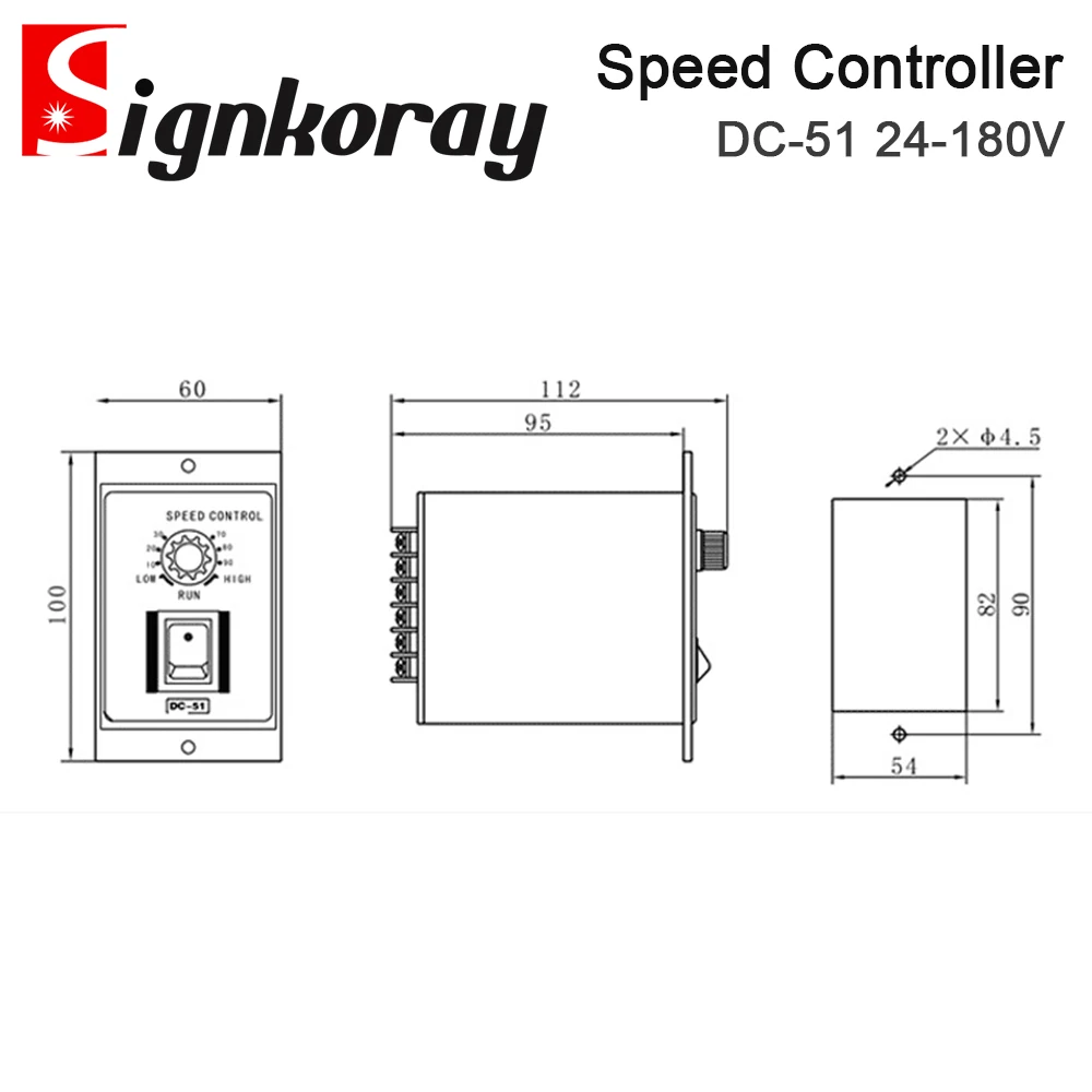 SignkoRay DC-51 AC 220V to DC 90V 12V 24V 36V 180V Electrical Speed Controller for 10W 20W 30W 50W 100W 150W 200W Motor Discount