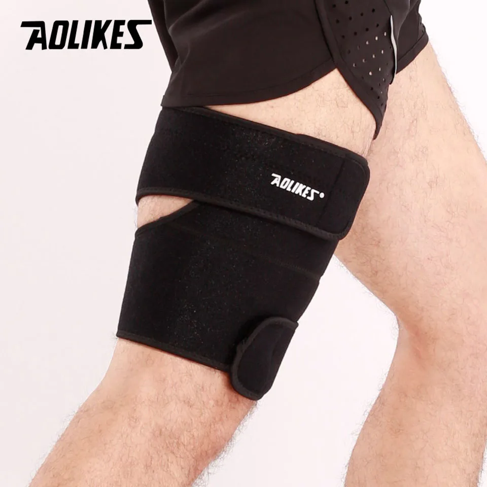 AOLIKES 1PCS Sport Thigh Guard Muscle Strain Protector Muslo Pads Support Fitness Leggings Leg Compression Sports Safety