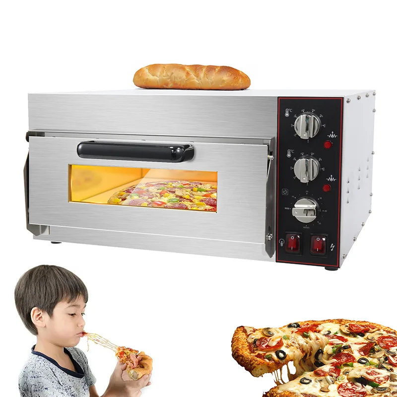 Commercial electric baking pizza oven, food baking equipment, single and double layer can bake 9 inch/12 inch pizza