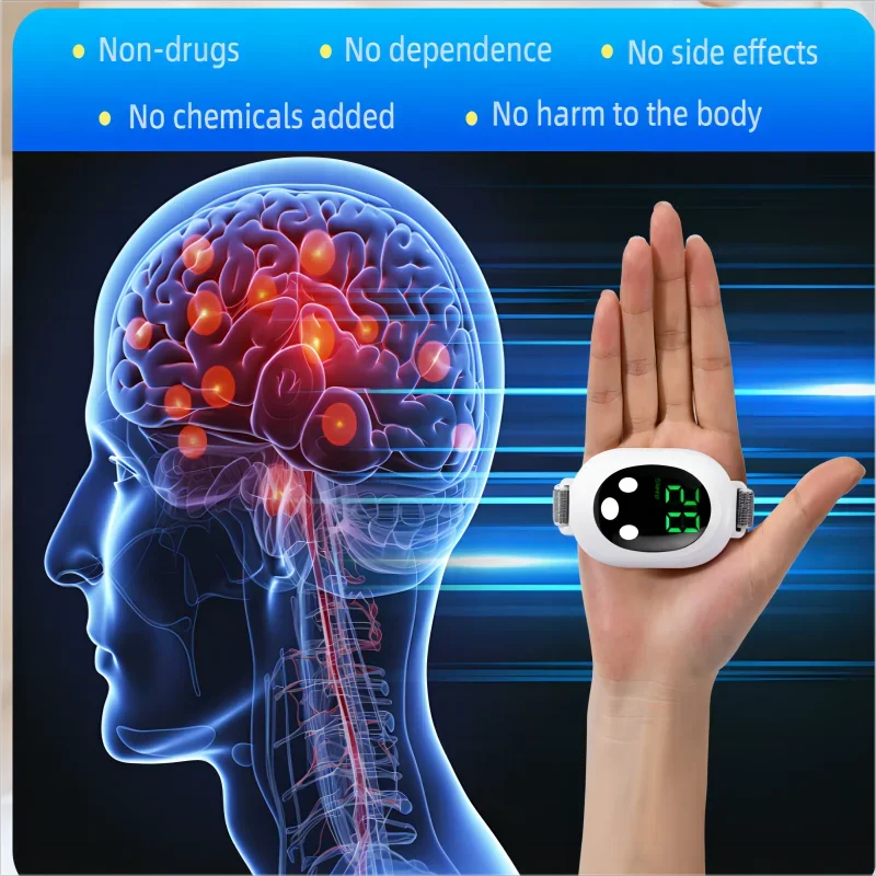 Microcurrent Sleep Aid Device EMS Sleep Aid Machine Sleep Instrument for Insomnia Stress Anxiety Relief Palm Pulse Massager Hand