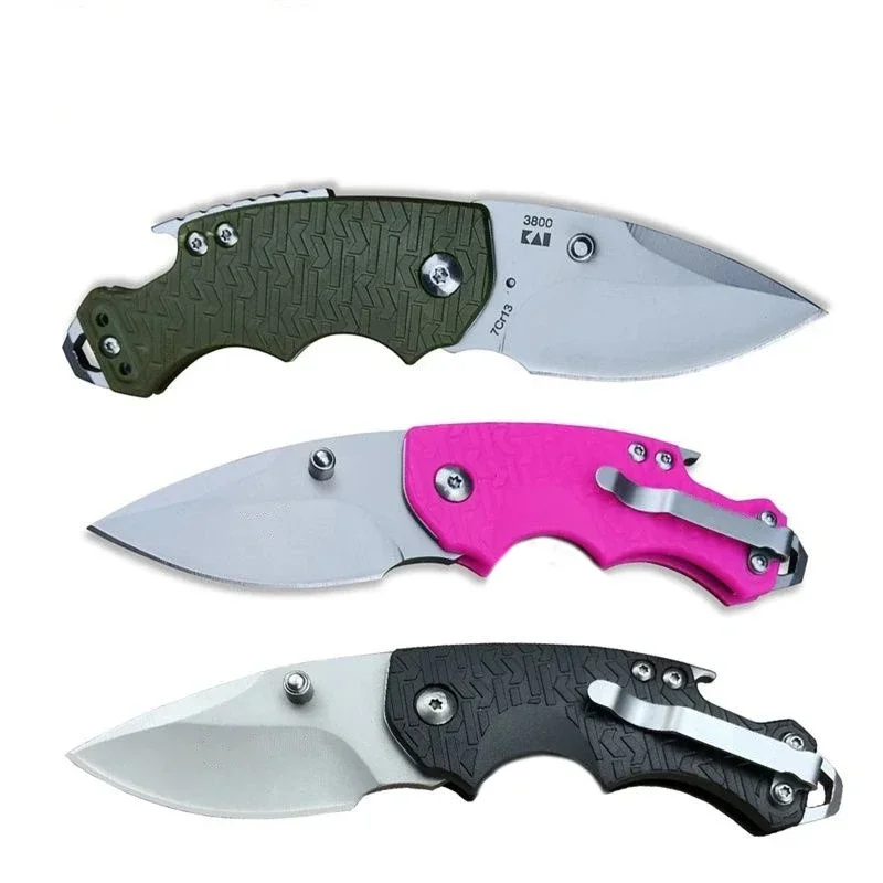 KS 3800 Shuffle Multi-Function Folding Knife Plain Blade Black/pink/green GFN Handles Tactical Outdoor Hunting Camping Knives 