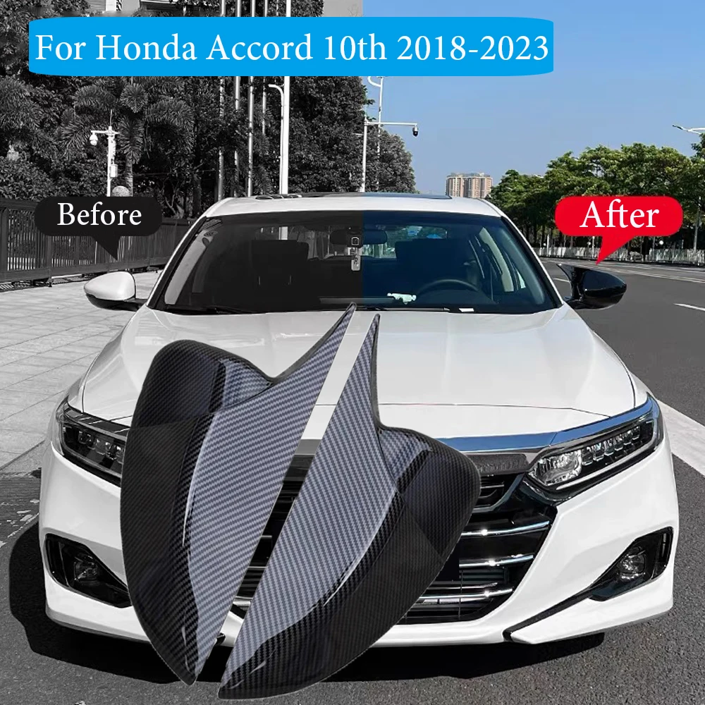 

Fit For Honda Accord 10th 2018-2023 Black Side Wing Mirror Cover Rearview Mirror Cover Cap Trim Car Replacement External Parts