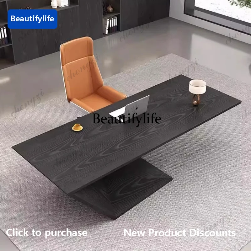 C45 Aesthetic Decor Executive Desk White Stationary Wooden Home Computer Table Cheap Black Silla De Escritorio