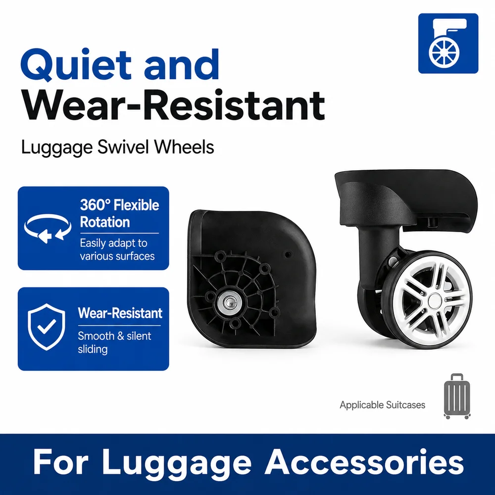 Universal Luggage Wheels For Delsey XWP-160 B-115 360° Swivel Caster Smooth Rolling Replacement Suitcase Roller Parts