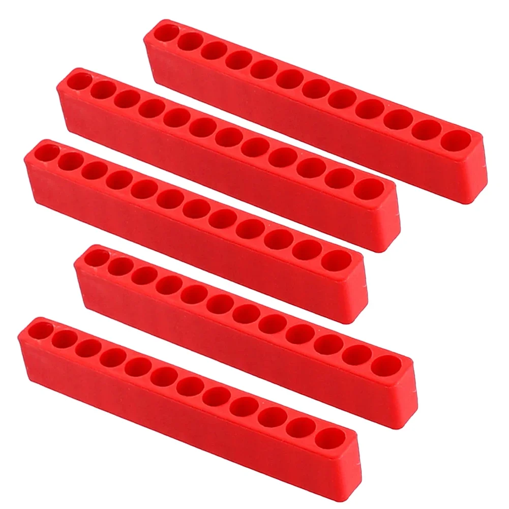5pcs Screwdriver Bit Holder 12 Hole 1/4 Hex Shank Plastic Screwdriver Screwdriver Storage Red Nutdrivers Power Tool Accessories